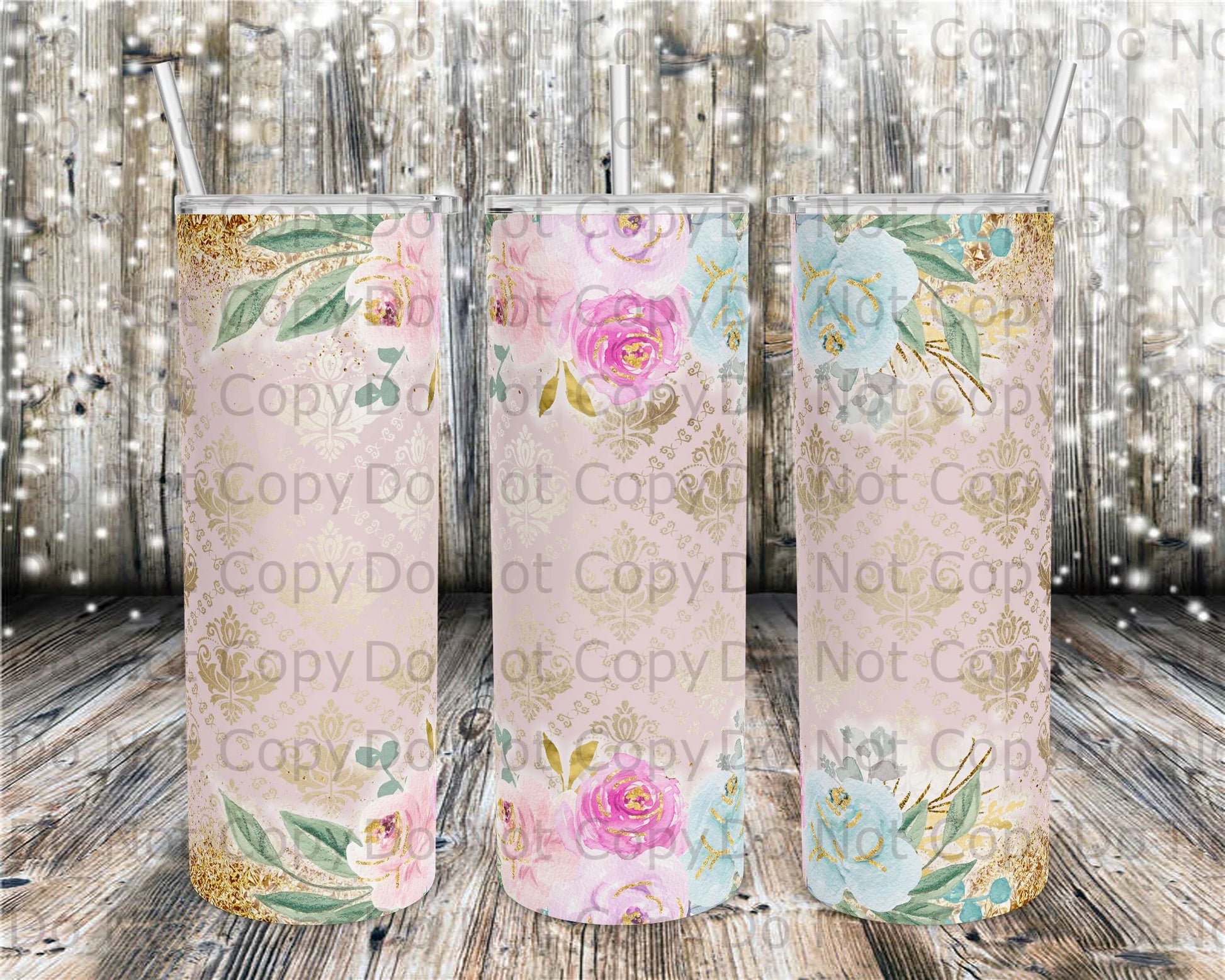 Cotton Candy Rose Tumbler Print