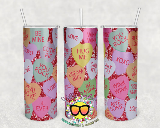 Cute Candy Hearts Tumbler