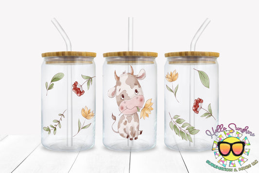 Cute Cow Glass