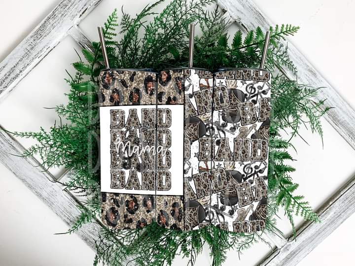 Band Mama Leopard Tumbler