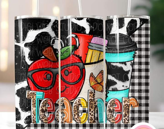 Teacher Cowhide Tumbler