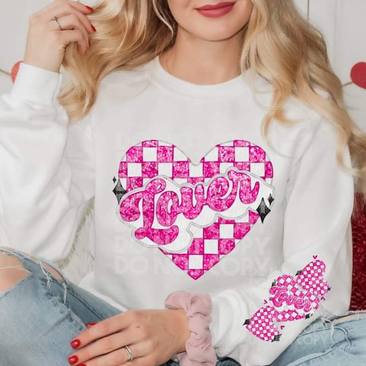 Lover w/Sleeve LS T-shirt or Crew Sweatshirt