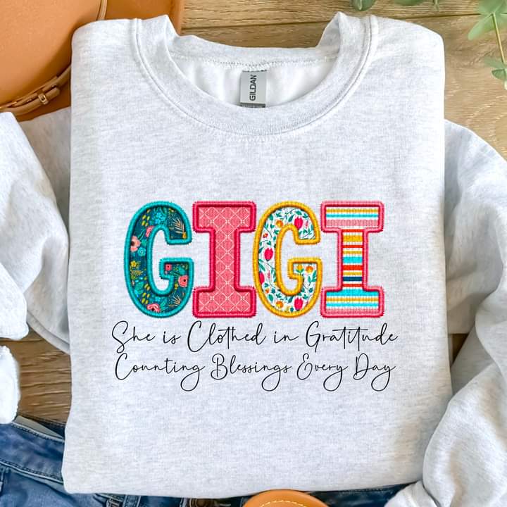 Gigi Clothed in Gratitude Tee or crew-retail