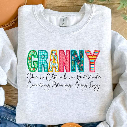 Granny Clothed in Gratitude Tee or crew-retail