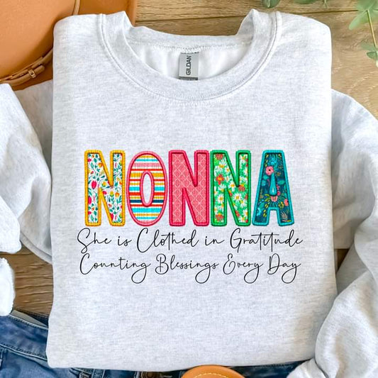 Nonna Clothed in Gratitude Tee or crew-retail