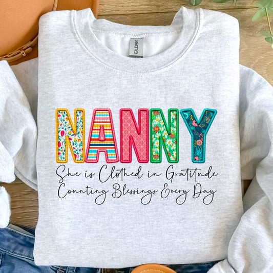 Nanny Clothed in Gratitude Tee or crew-retail