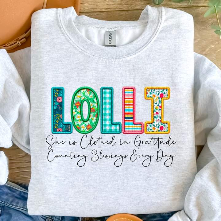 Lolli Clothed in Gratitude Tee or crew-retail