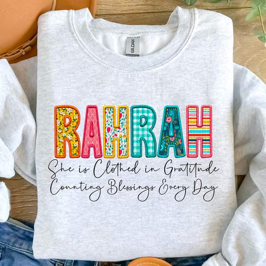 Rahrah Clothed in Gratitude Tee or crew-retail