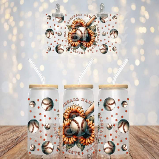 Baseball Softball or Both Mama Glass Tumbler