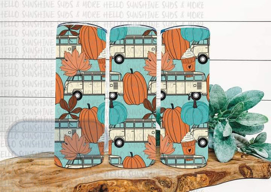 Retro Van Pumpkin Fall Tumbler