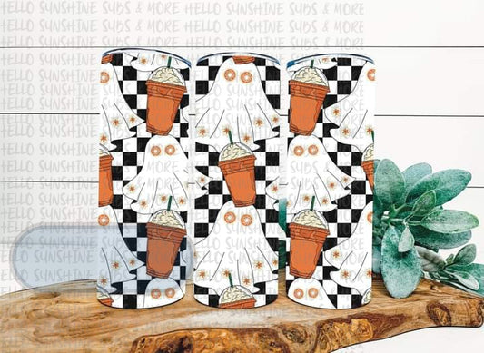 Retro Ghost Pumpkin Spice Tumbler