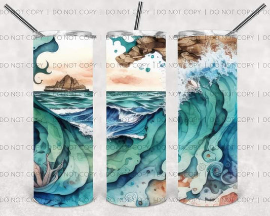 3D Seascape 2 Tumbler