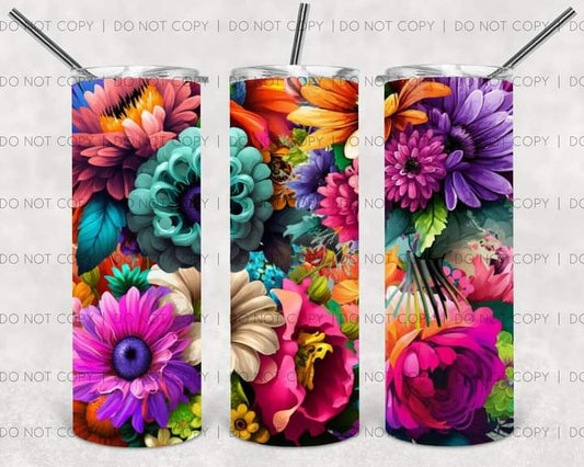 3D Floral Tumbler