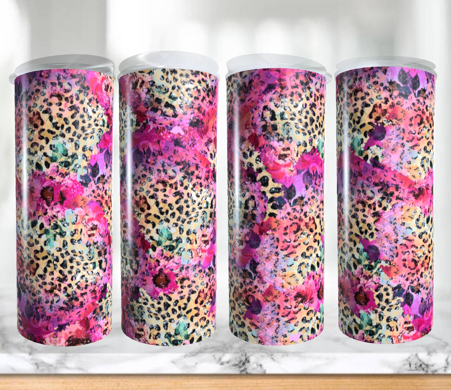 Floral Leopard Tumbler