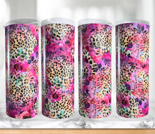 Floral Leopard Tumbler
