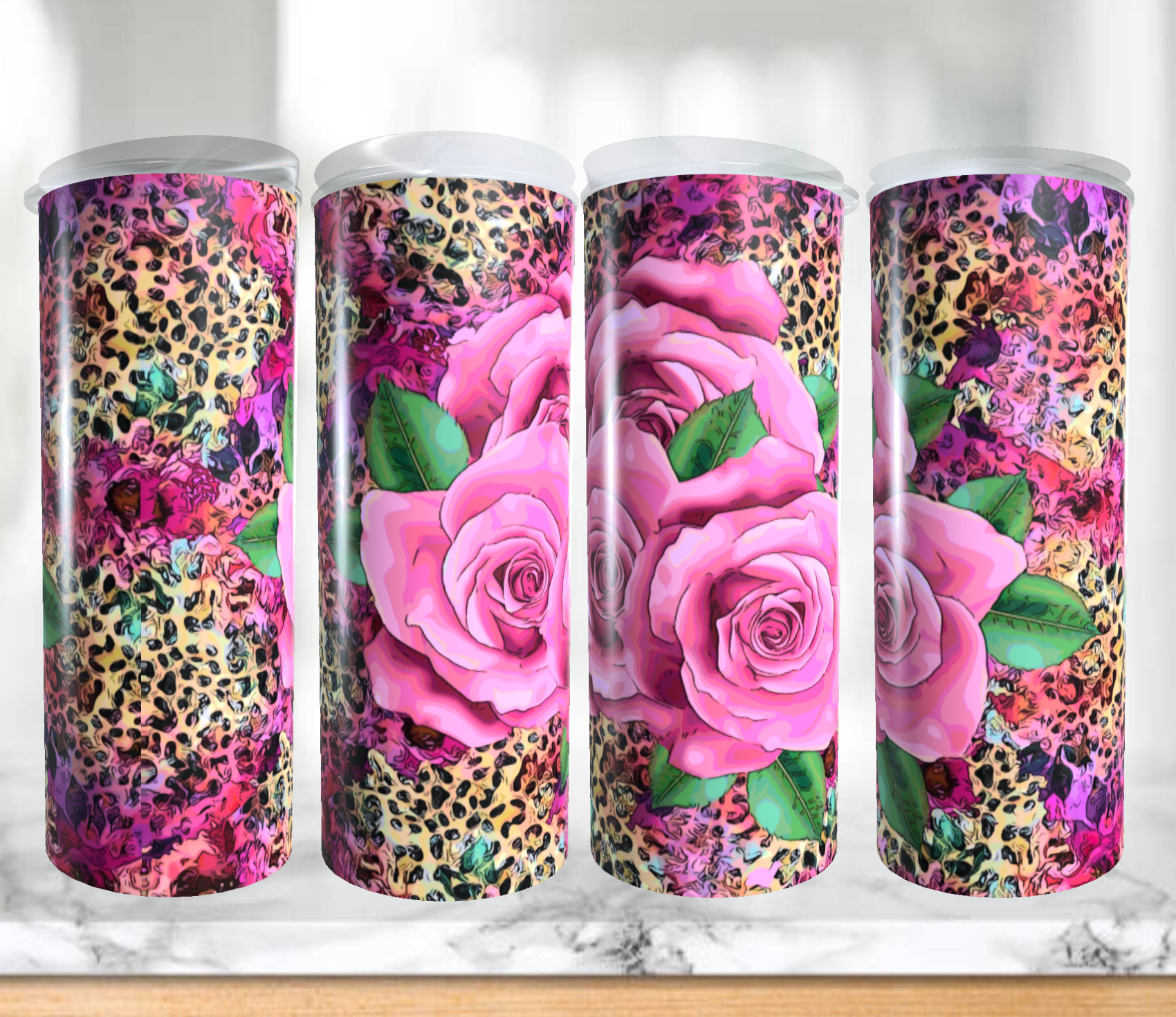 Leopard & Roses Tumbler