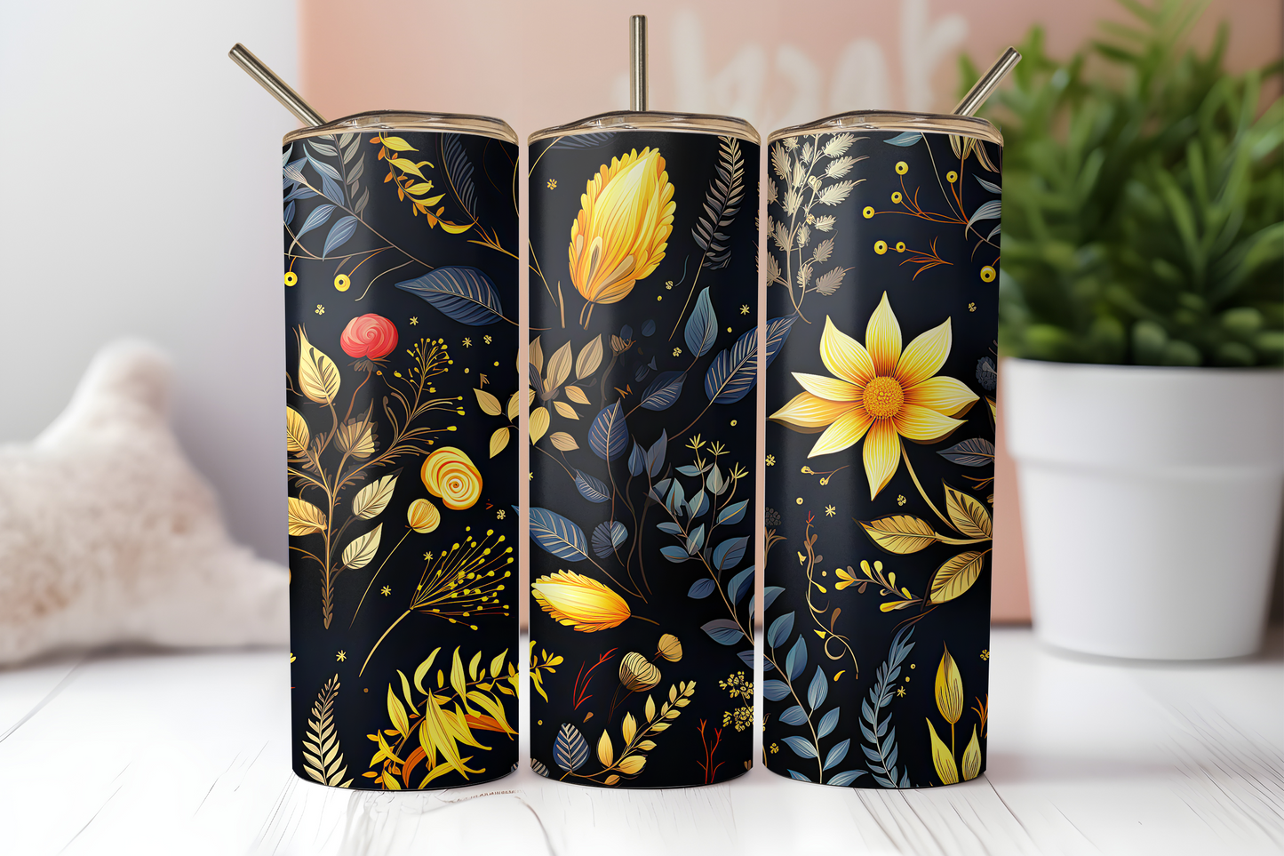 Fall Floral Tumbler