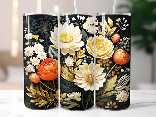 3-D Floral Tumbler