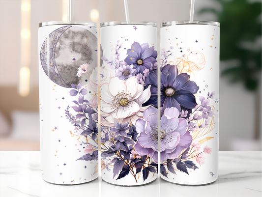 Moon Phase Floral Tumbler