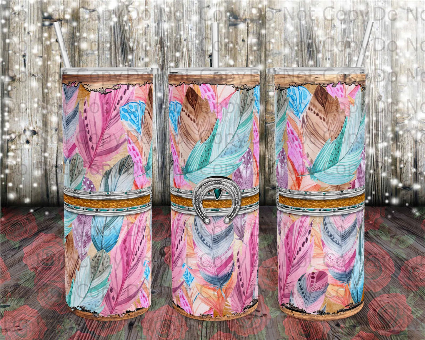 Flower Western Tumbler Print