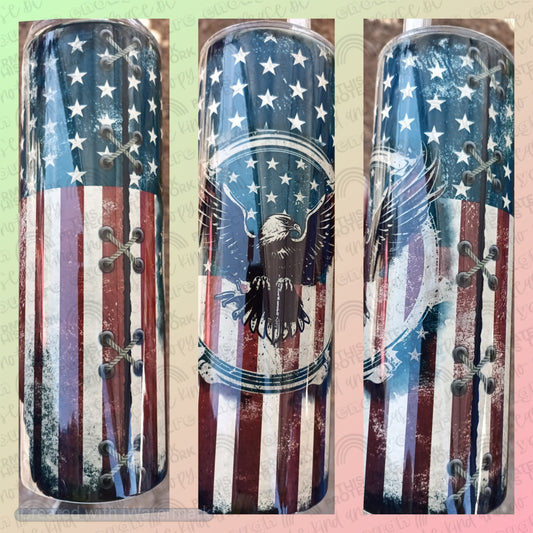 Vintage Flag & Eagle Tumbler