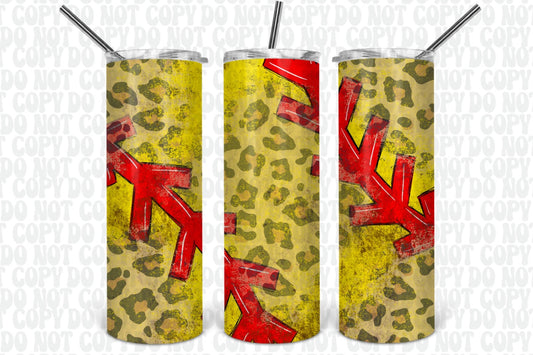Softball with Animal Print Tumbler