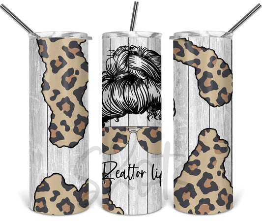 Realtor Life Messy Bun Tumbler