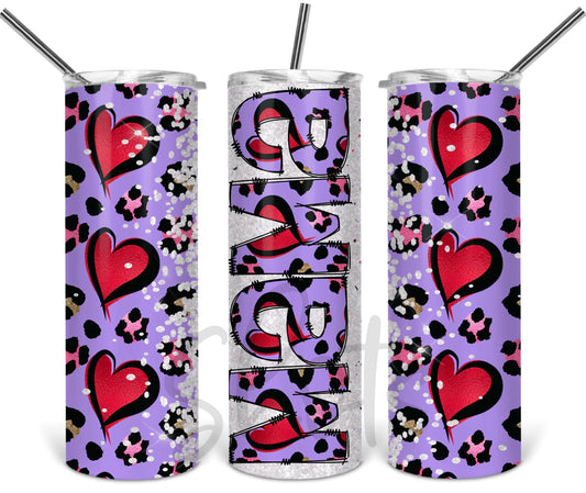Mama Leopard & Hearts Tumbler