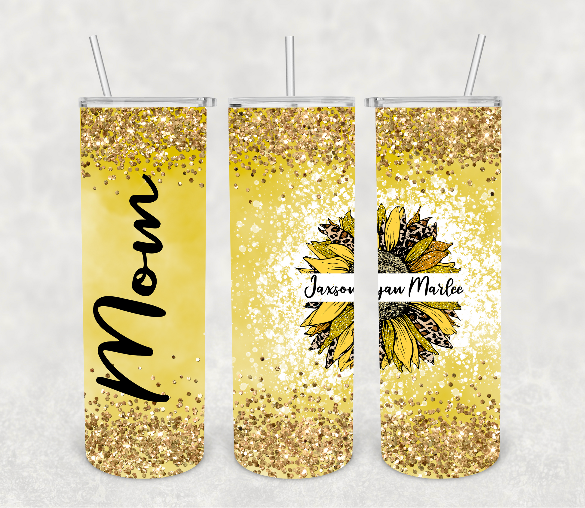 Mom or Any Personalized Sunflower Tumbler