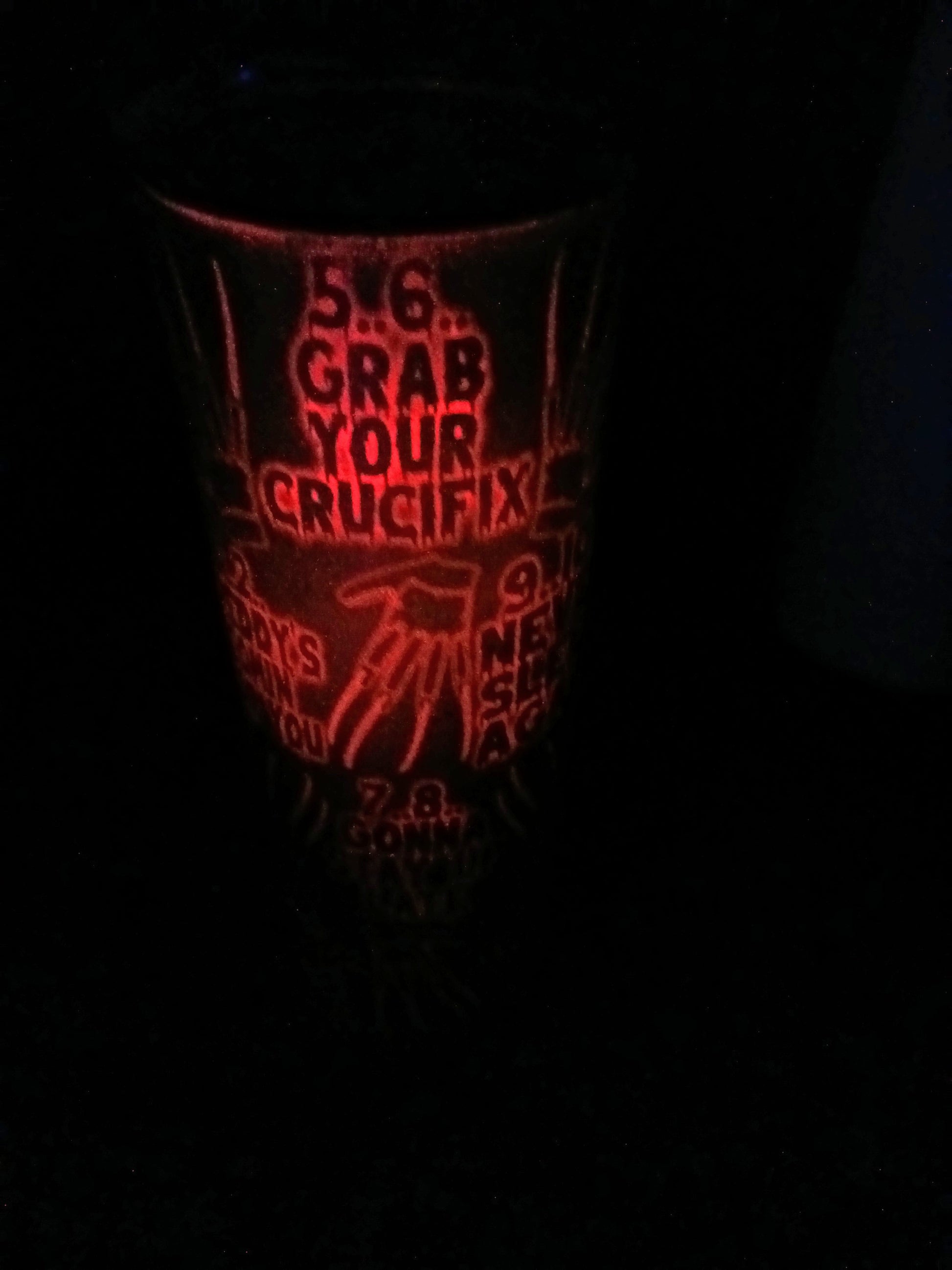 20 oz Blank Skinny Sublimation Tumbler-Red Glow in Dark