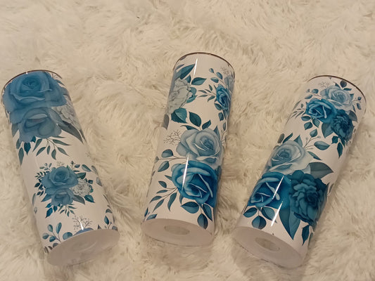 Blue Roses Floral Tumbler