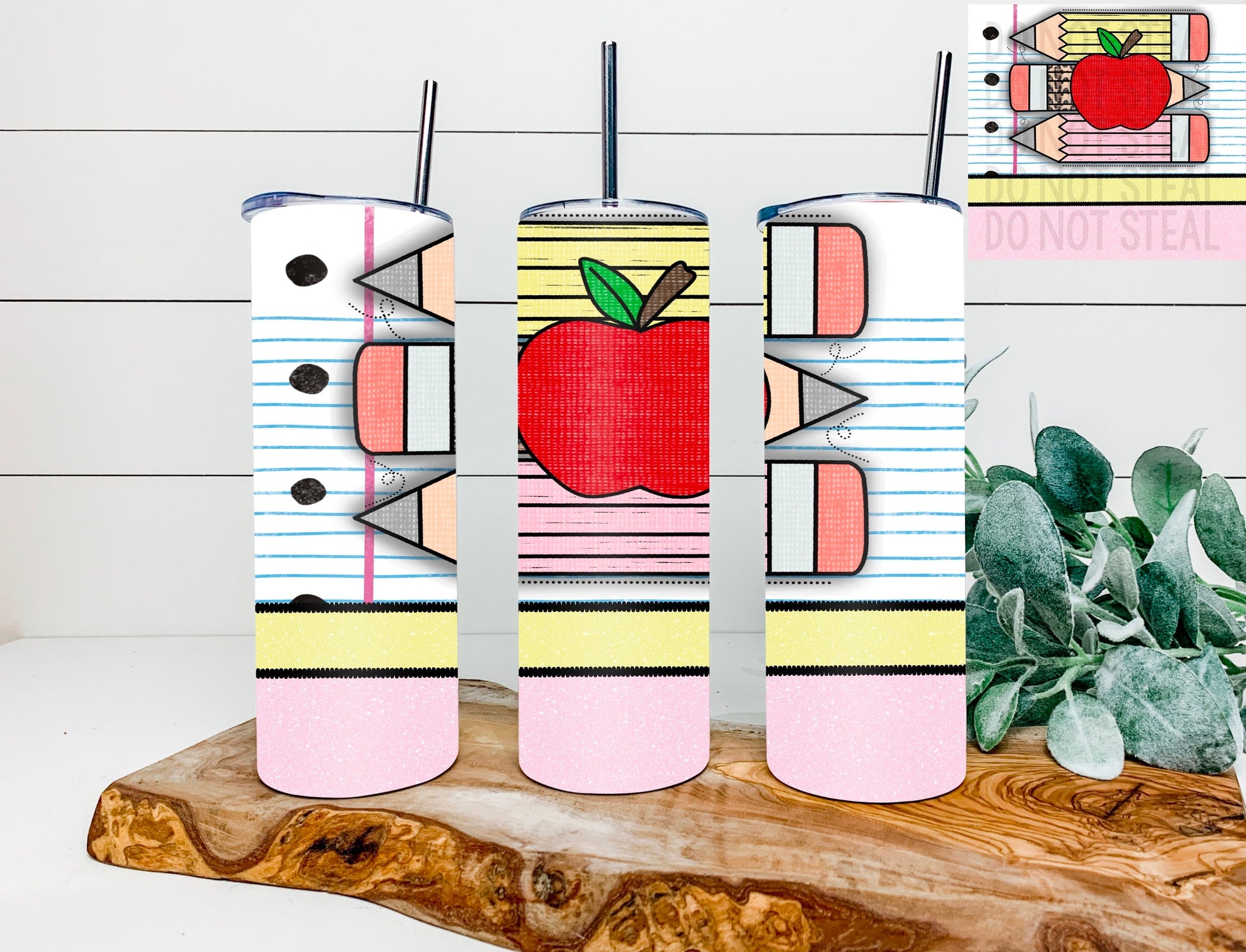 Back to School Tumbler-Pink or Blue