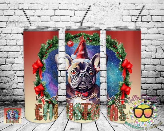 Dog Merry Christmas Tumbler Print