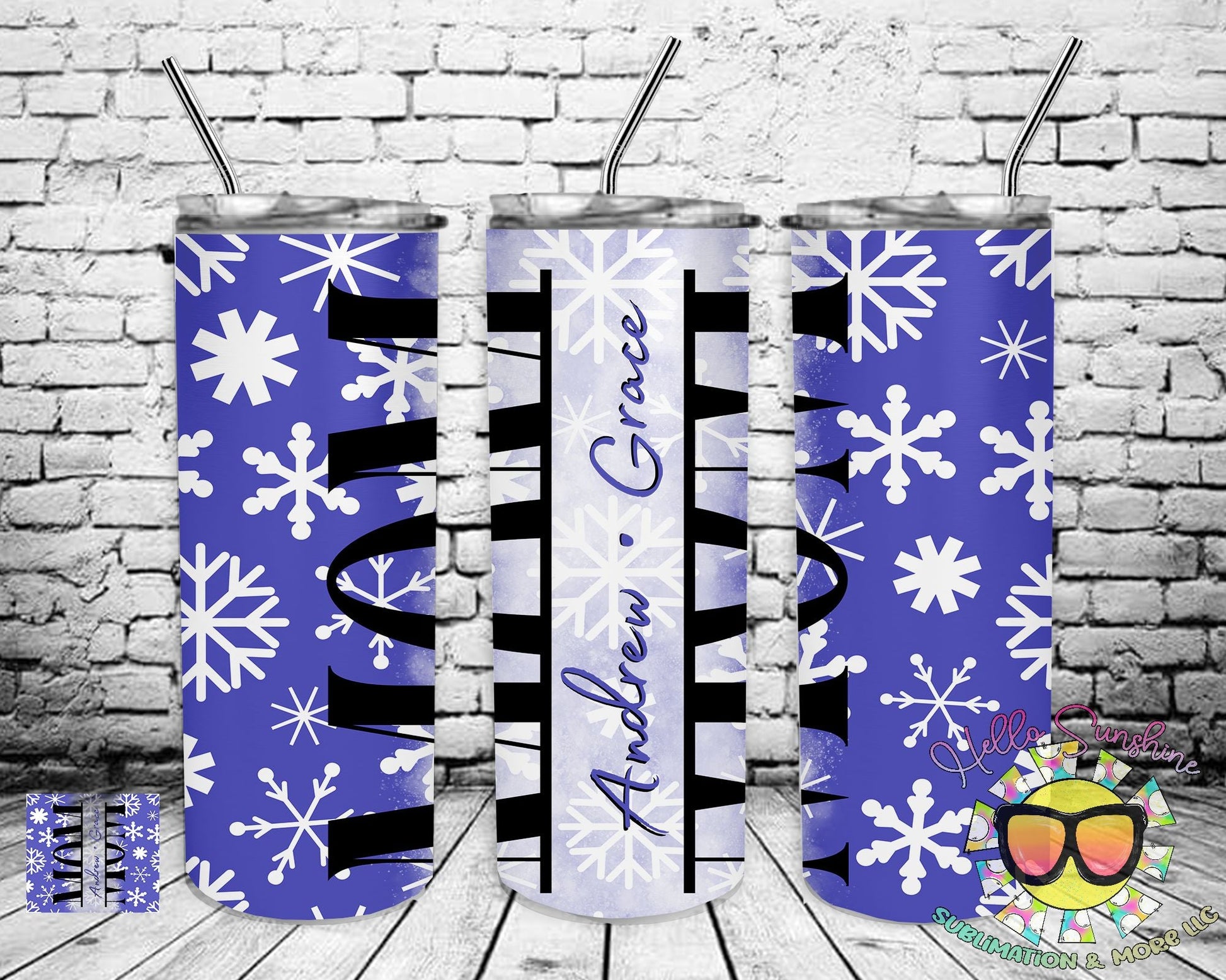 Mom Snowflakes Personalized Tumbler