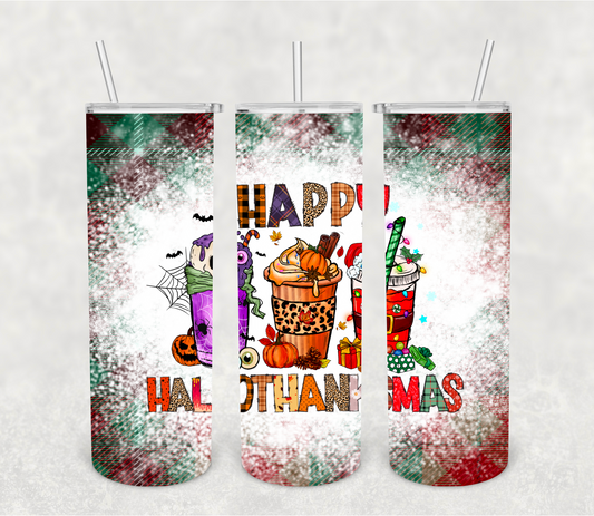 Happy HalloThanksMas Tumbler