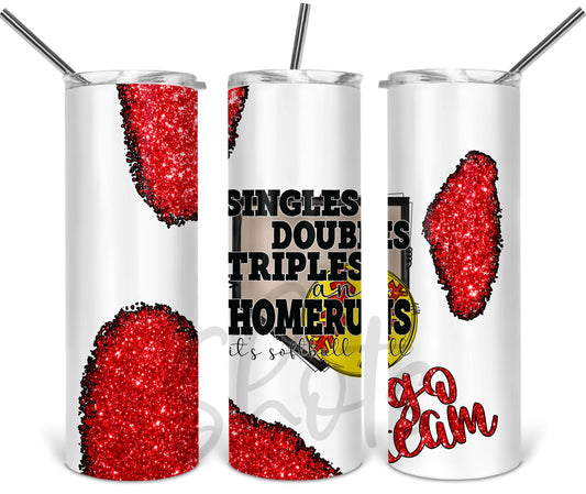 Singles Doubles Triples Softball Tumbler