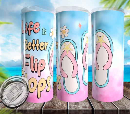Life is Better in Flip Flops Pastel Tumbler