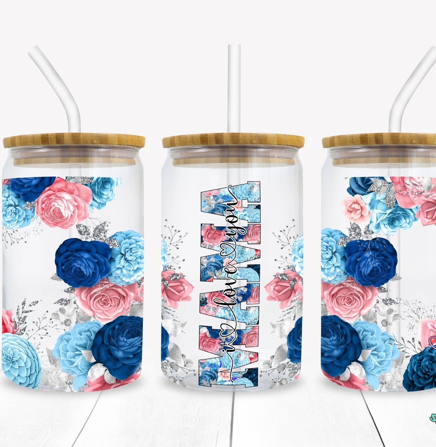 Love You Mama Glass tumbler print