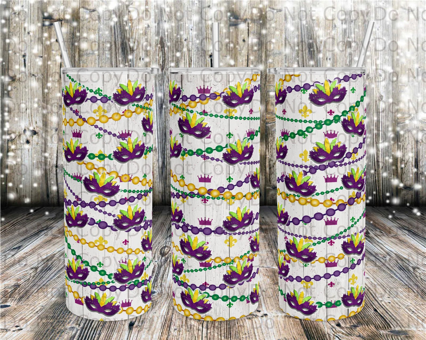 Mardi Gras Mask Party Tumbler Print