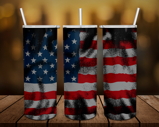 Grunge American Flag Tumbler