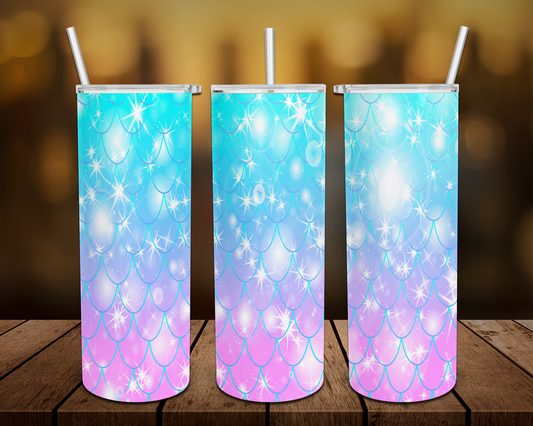 Mermaid Glitter Pattern Tumbler
