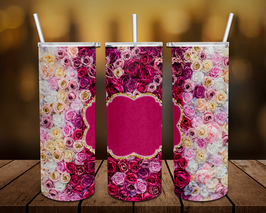 Roses with Monogram Tumbler