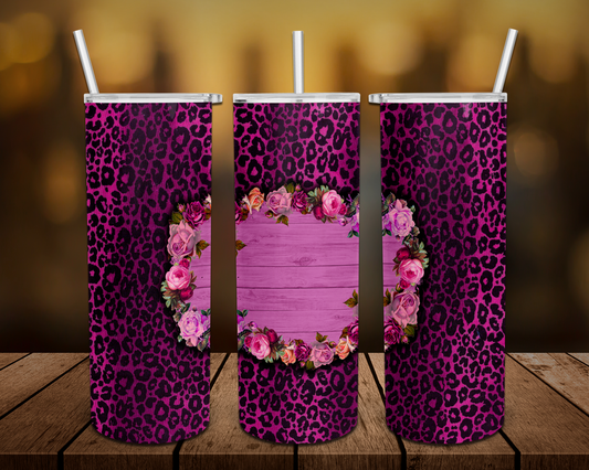 Pink Leopard Frame Tumbler