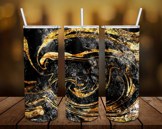Black Gold Marble Tumbler