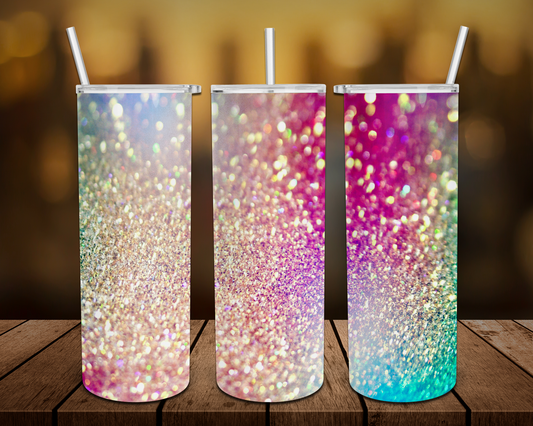 Multi Color Glitter Tumbler