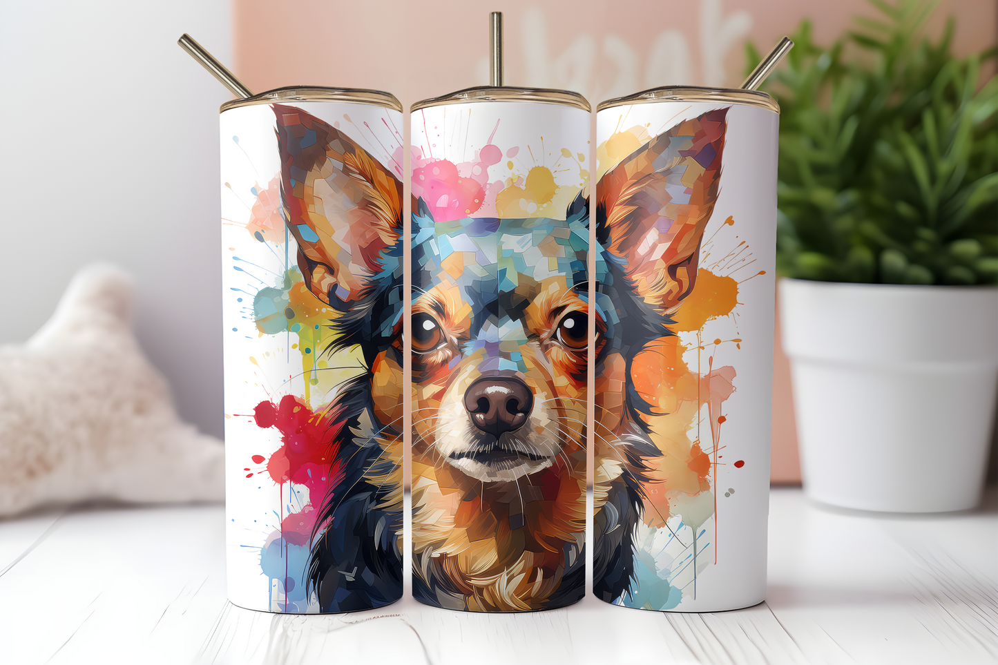 Chihuahua Painted Tumbler