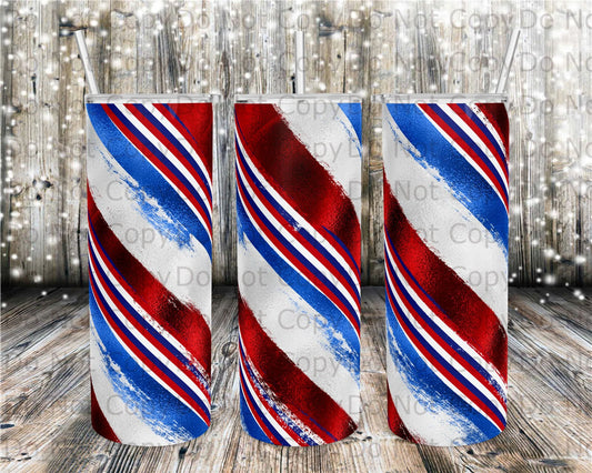 Patriotic Brushstroke Tumbler Print