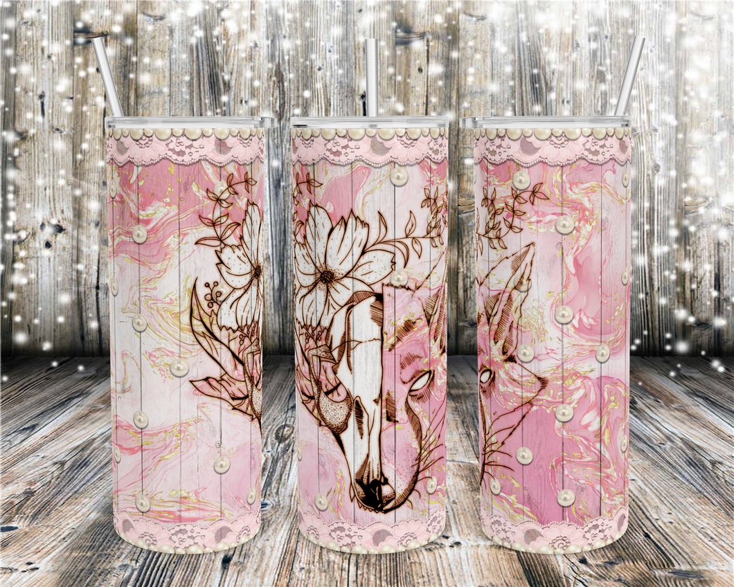 Lace Pearl Fox Tumbler