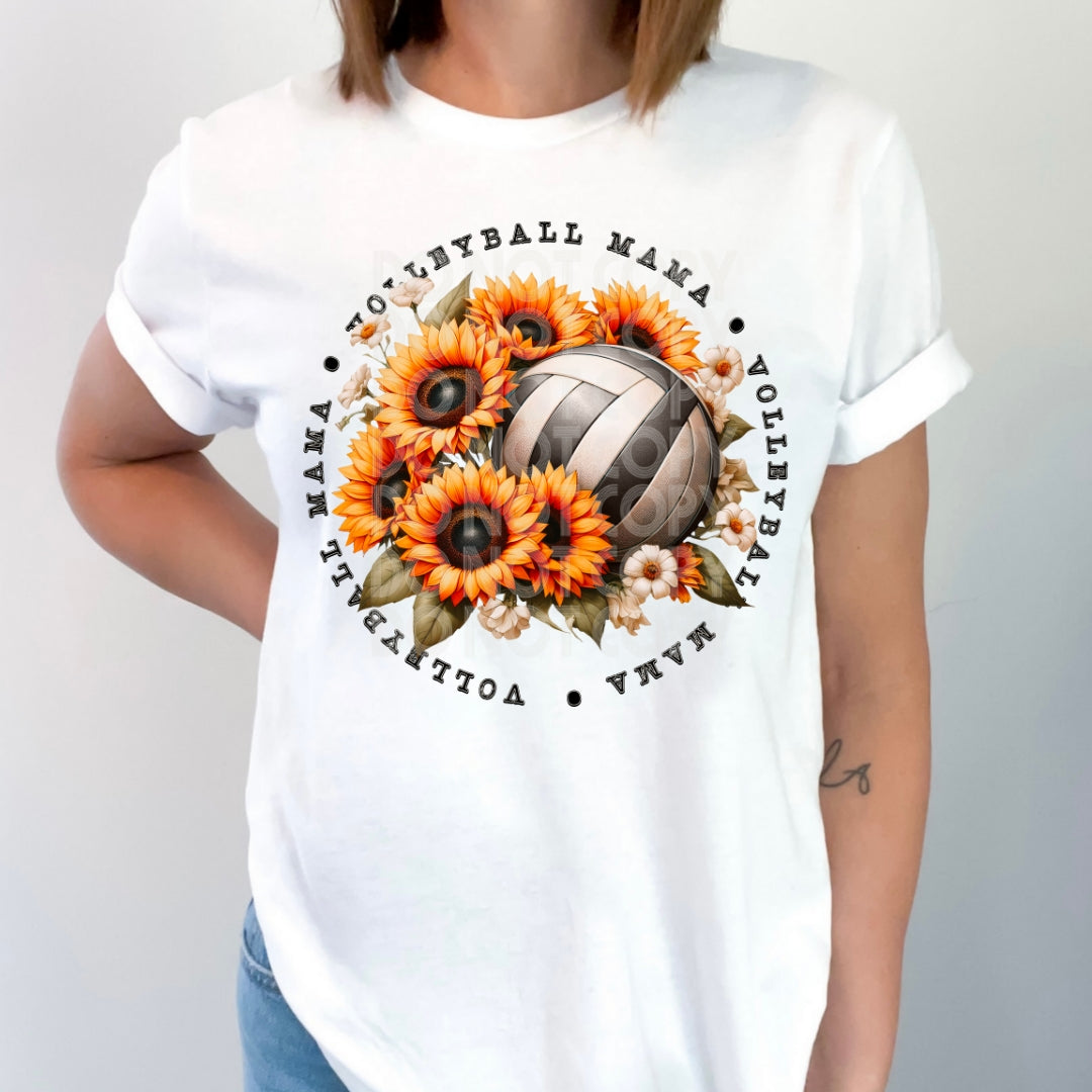 Volleyball Mama Flower Tee