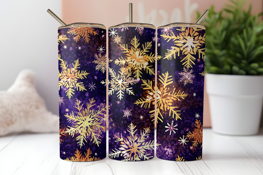 Purple Snowflake Tumbler